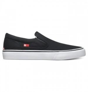 Adidasi DC Trase Slip-On Shoes Barbati Negrii Albi | IOA5161