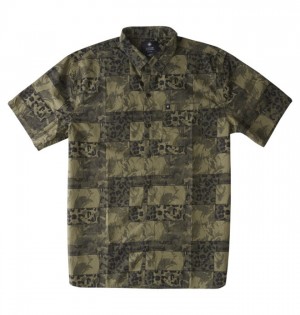 Camasi & Polo DC Tactics Scurte Sleeve Shirt Barbati Verzi Camuflaj | PYC7856