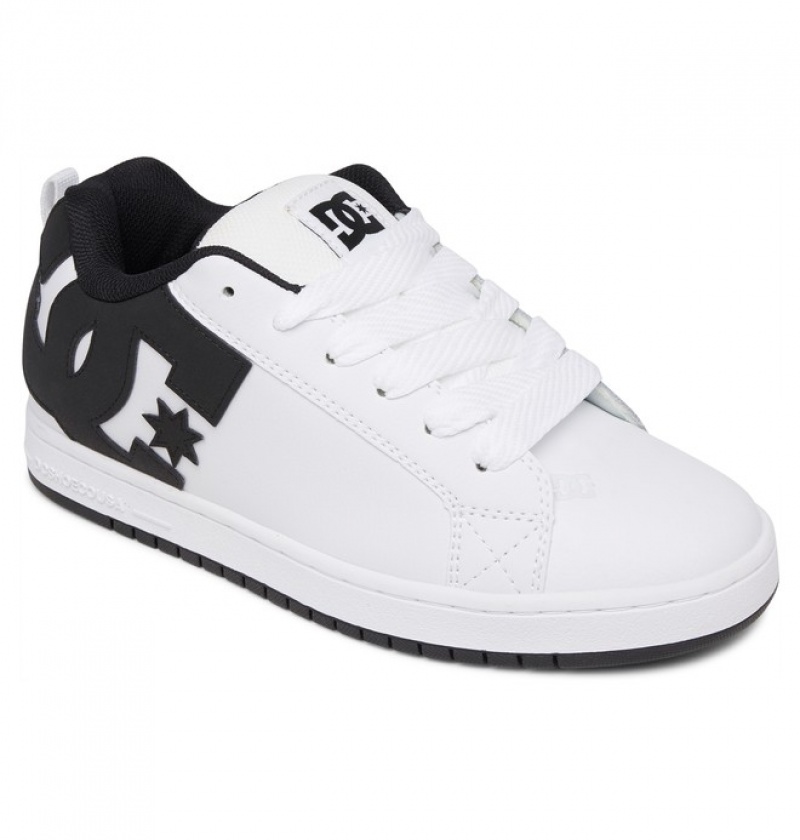 Adidasi DC Court Graffik Shoes Barbati Albi Negrii | XXI5784