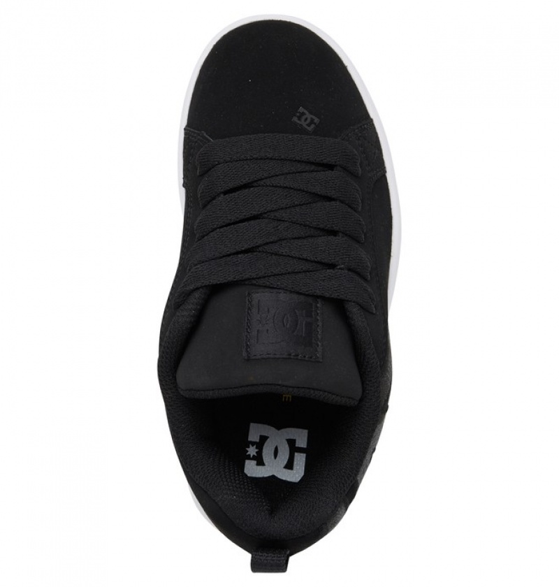 Adidasi DC Court Graffik Shoes Copii Negrii Albi | QJB2908