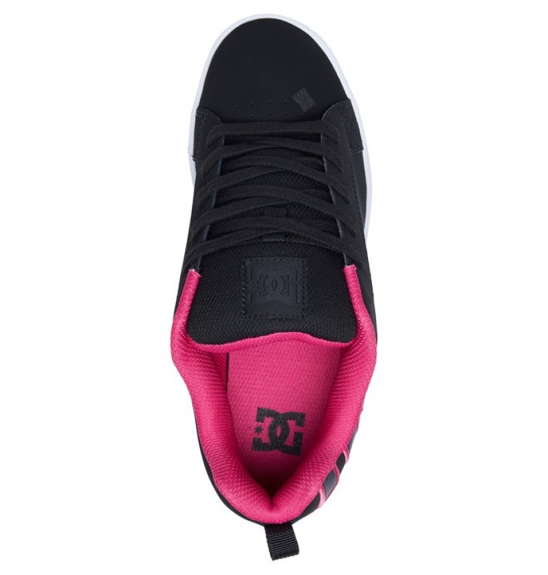 Adidasi DC Court Graffik Shoes Dama Negrii Roz | HBO0230