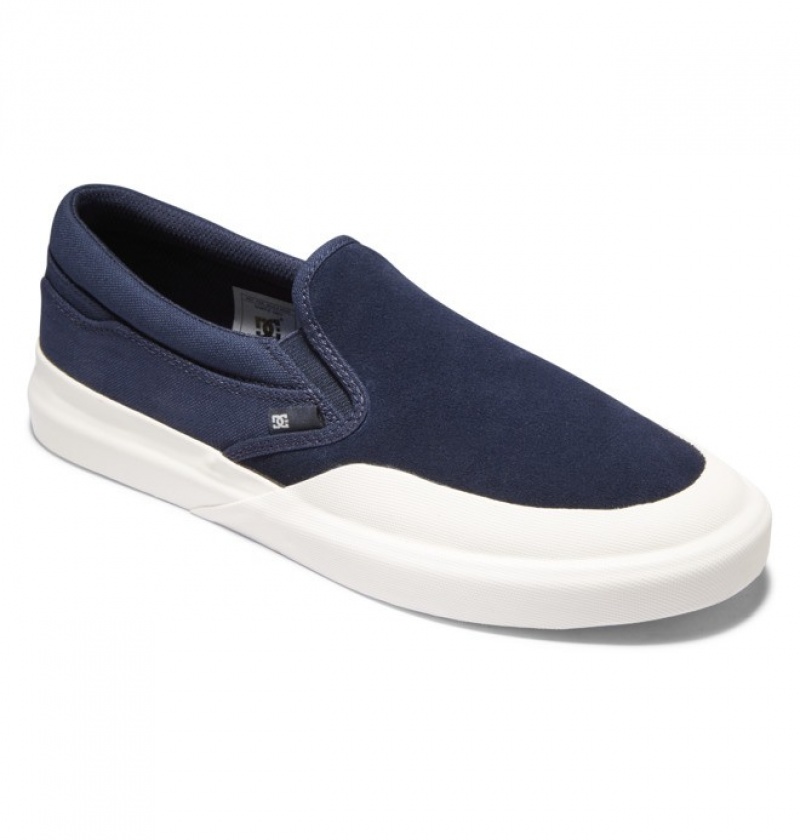 Adidasi DC Infinite Piele Slip Ons Barbati Bleumarin | CDP8167