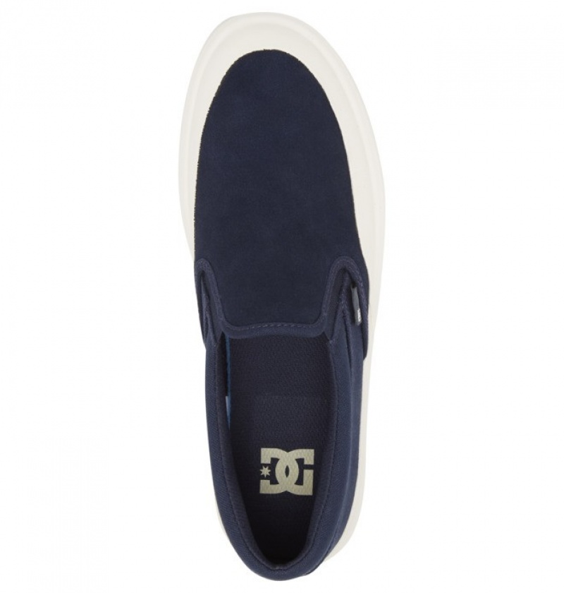 Adidasi DC Infinite Piele Slip Ons Barbati Bleumarin | CDP8167