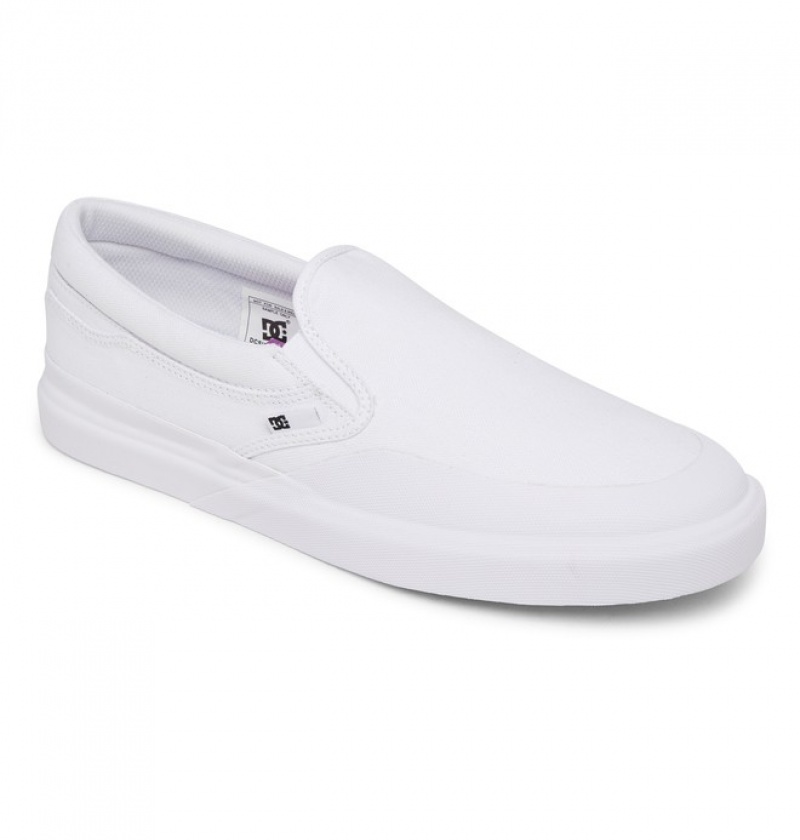 Adidasi DC Infinite Piele Slip Ons Barbati Albi | PNP1975