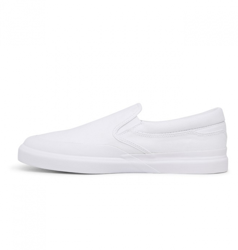 Adidasi DC Infinite Piele Slip Ons Barbati Albi | PNP1975