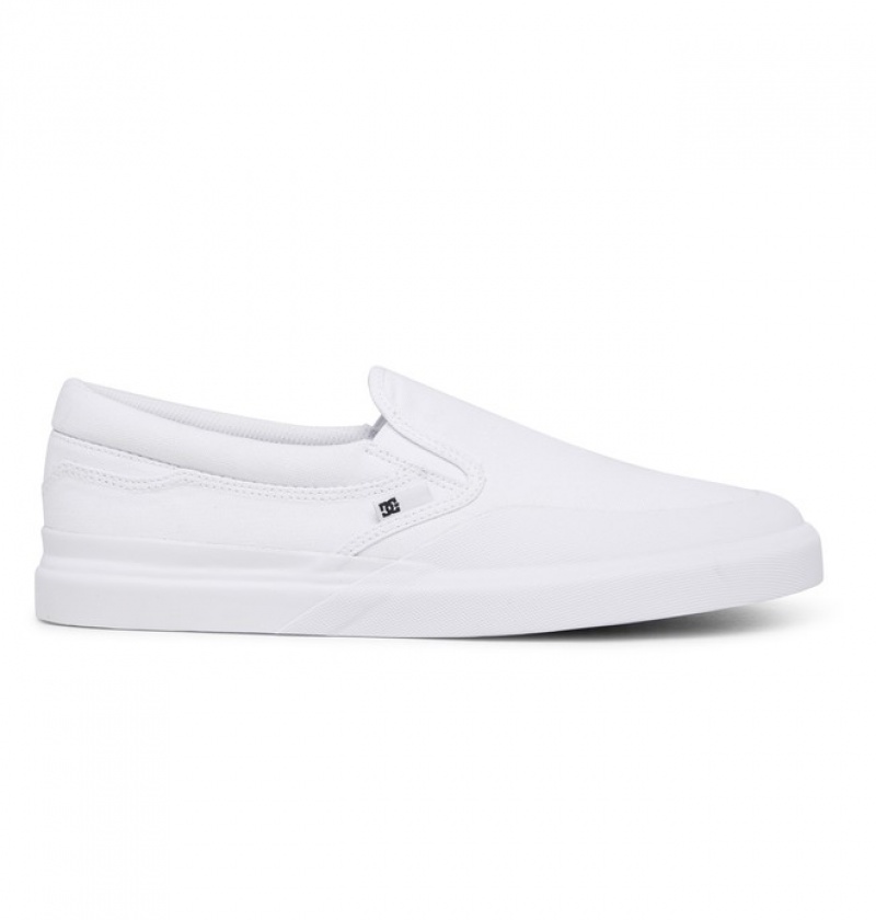 Adidasi DC Infinite Piele Slip Ons Barbati Albi | PNP1975