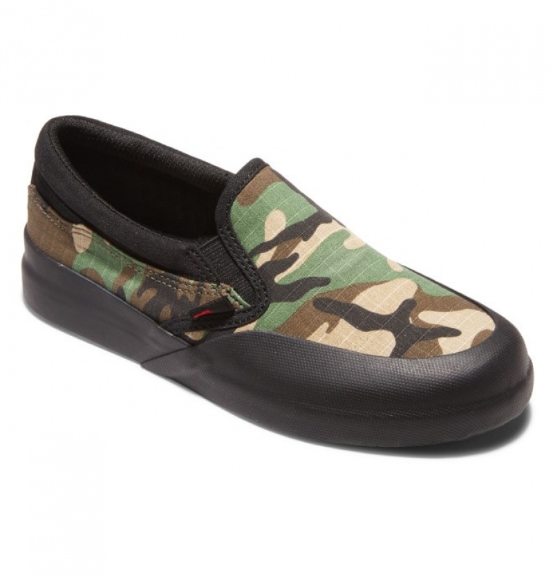 Adidasi DC Infinite Slip Ons Copii Negrii Camuflaj | VWV3399