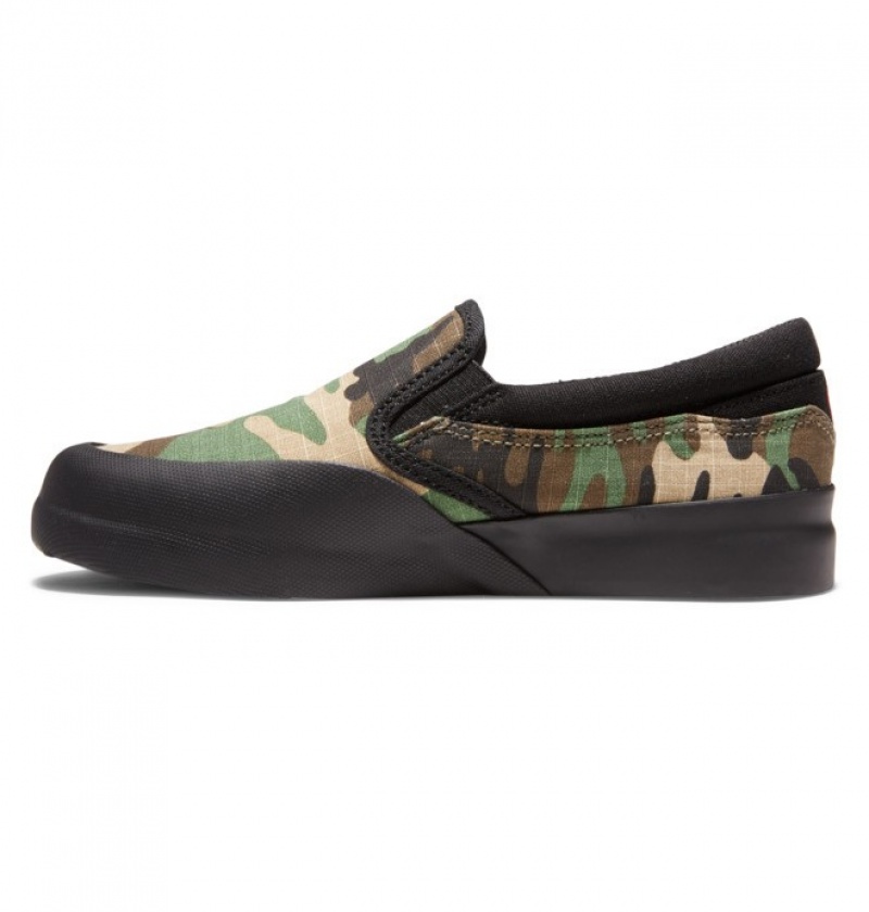 Adidasi DC Infinite Slip Ons Copii Negrii Camuflaj | VWV3399