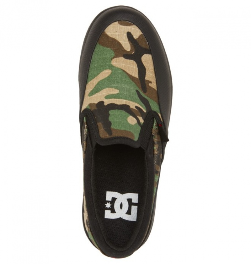 Adidasi DC Infinite Slip Ons Copii Negrii Camuflaj | VWV3399