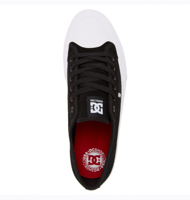 Adidasi DC Manual RT S Skate Shoes Barbati Negrii Albi | UIG2389