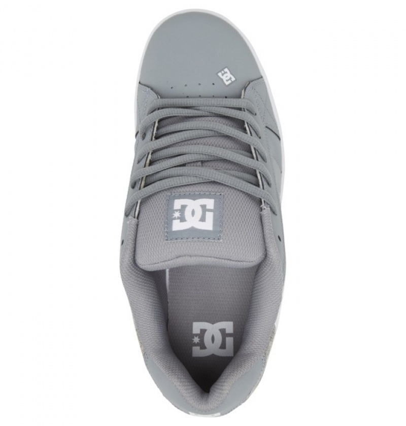 Adidasi DC Net Shoes Barbati Gri Albi | EKK4648