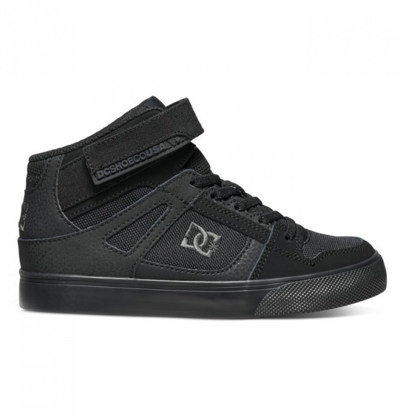 Adidasi DC Pure High Elastic Dantela High Tops Copii Negrii | AJX8322