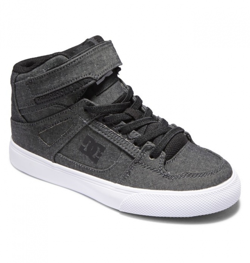 Adidasi DC Pure High Elastic Dantela High Tops Copii Gri | UXZ5099