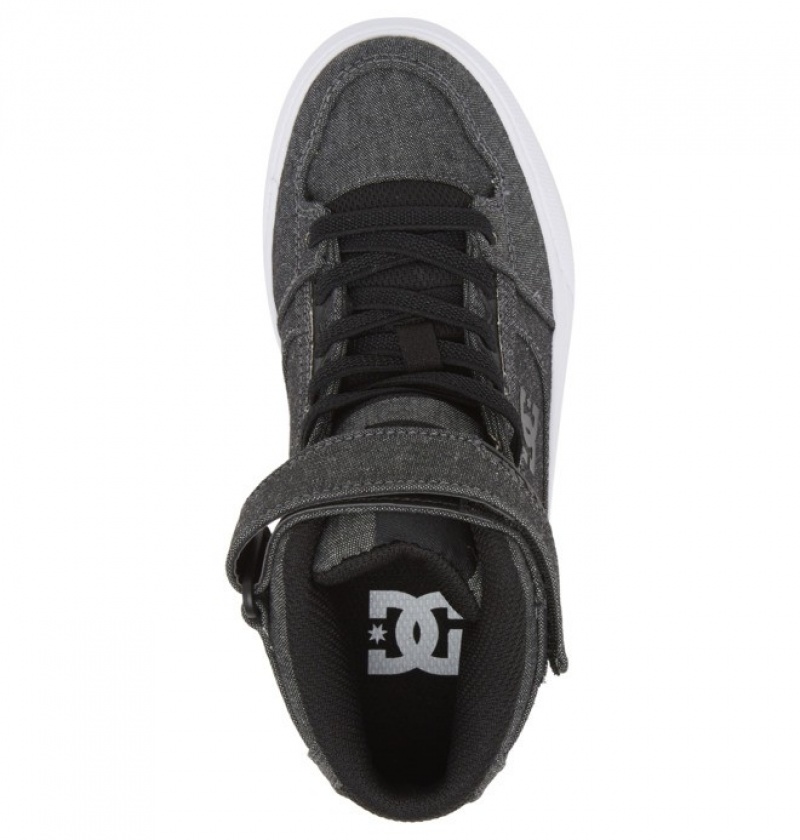 Adidasi DC Pure High Elastic Dantela High Tops Copii Gri | UXZ5099