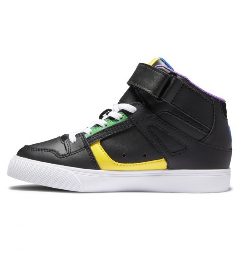 Adidasi DC Pure High Elastic Dantela High Tops Copii Negrii | YTC3624