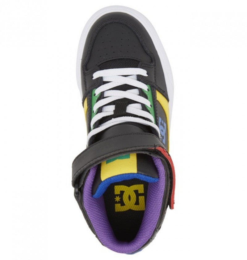 Adidasi DC Pure High Elastic Dantela High Tops Copii Negrii | YTC3624