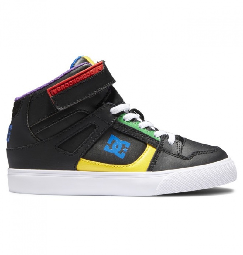 Adidasi DC Pure High Elastic Dantela High Tops Copii Negrii | YTC3624