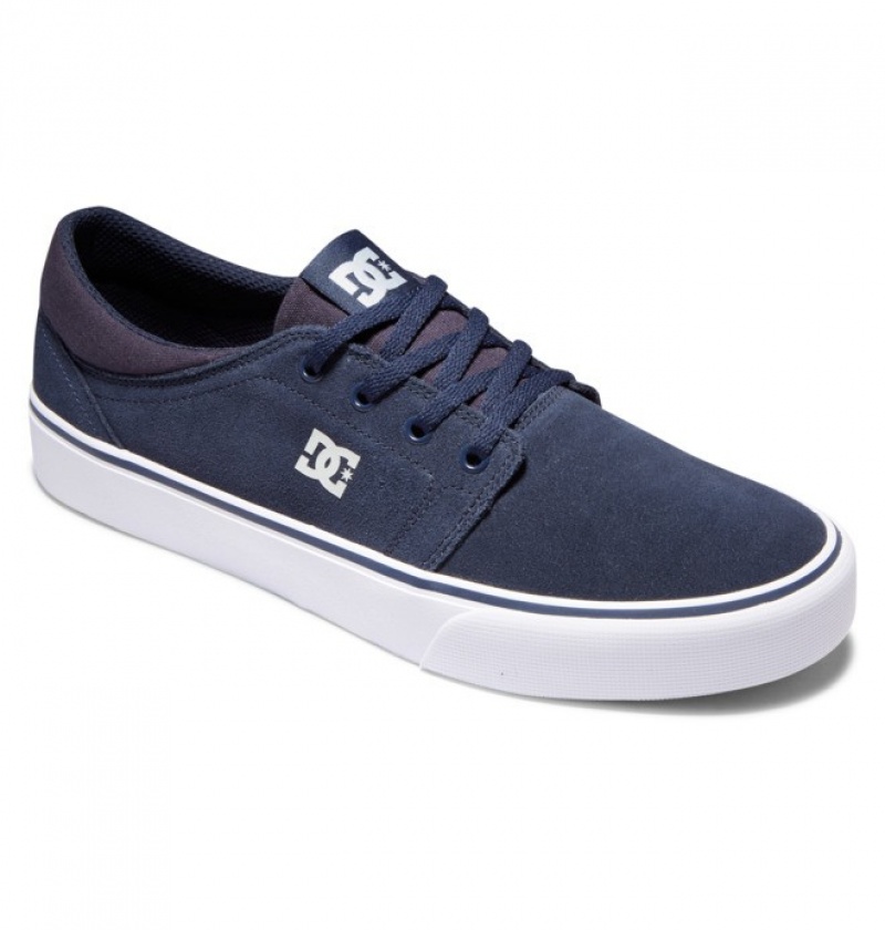 Adidasi DC Trase Piele Intoarsa Shoes Barbati Bleumarin Gri Deschis | LMH7897