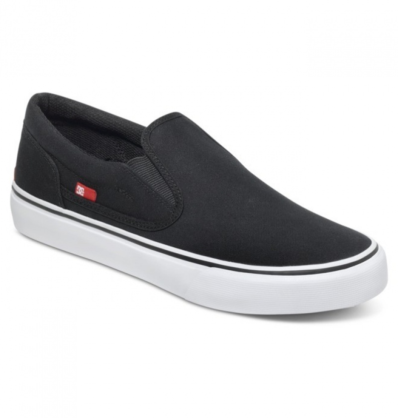 Adidasi DC Trase Slip-On Shoes Barbati Negrii Albi | IOA5161