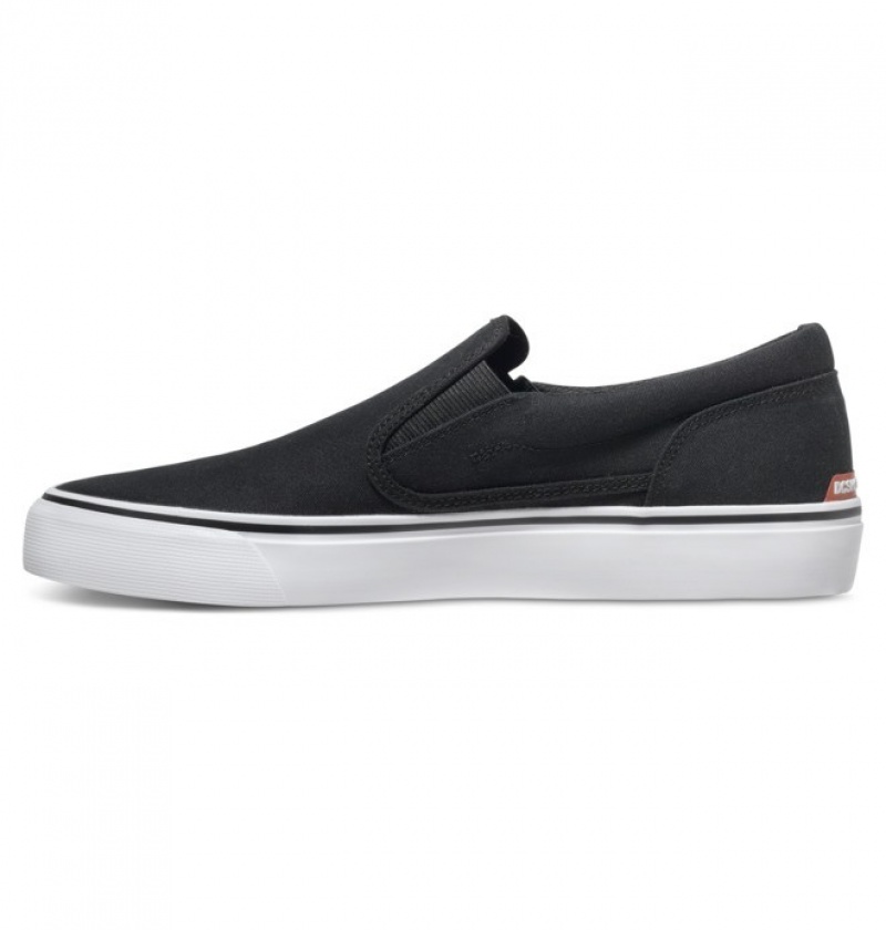 Adidasi DC Trase Slip-On Shoes Barbati Negrii Albi | IOA5161