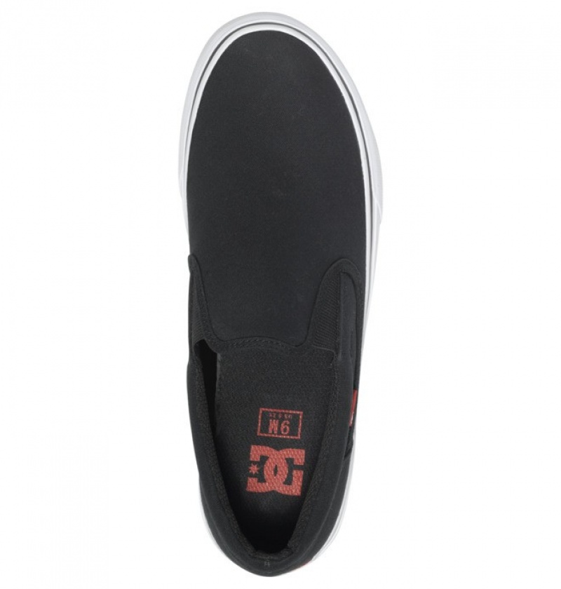 Adidasi DC Trase Slip-On Shoes Barbati Negrii Albi | IOA5161