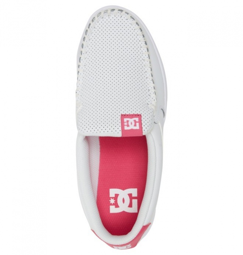 Adidasi DC Villain Slip-On Shoes Dama Albi Roz | PXQ7058