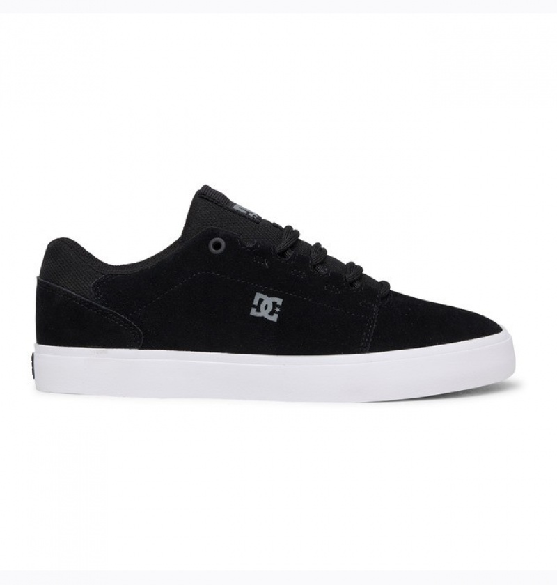 Adidasi Skate DC Hyde S Piele Intoarsa Barbati Negrii Albi | EIF6528