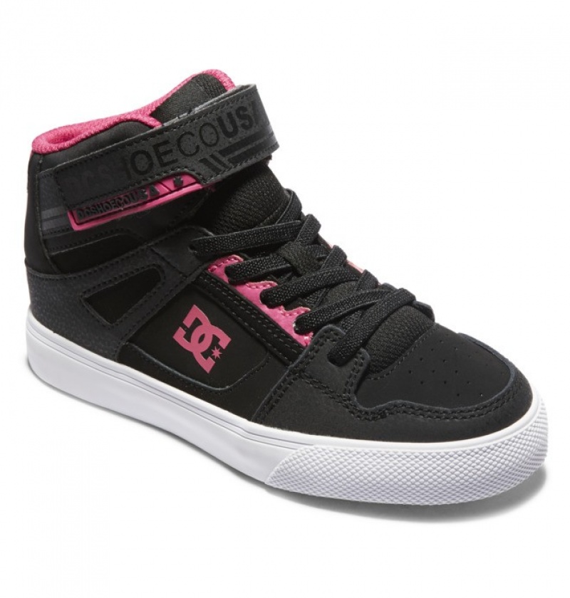 Adidasi Skate DC Pure High EV High Tops Copii Negrii Roz | WQD5582