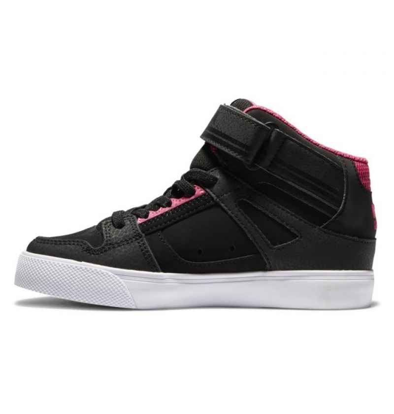 Adidasi Skate DC Pure High EV High Tops Copii Negrii Roz | WQD5582