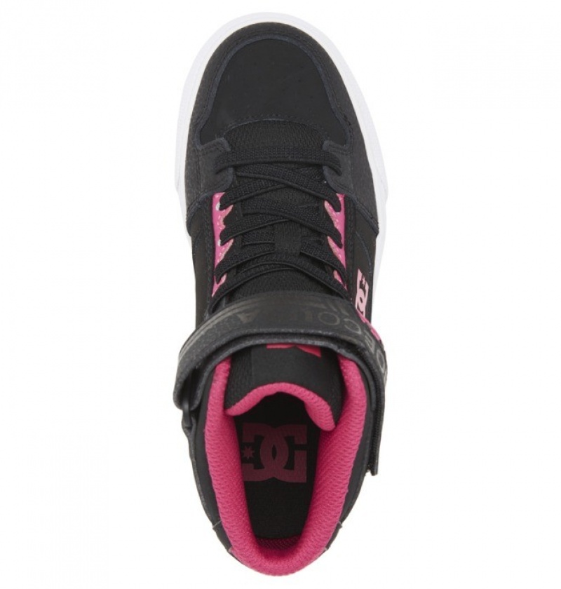 Adidasi Skate DC Pure High EV High Tops Copii Negrii Roz | WQD5582