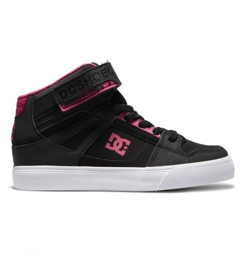 Adidasi Skate DC Pure High EV High Tops Copii Negrii Roz | WQD5582