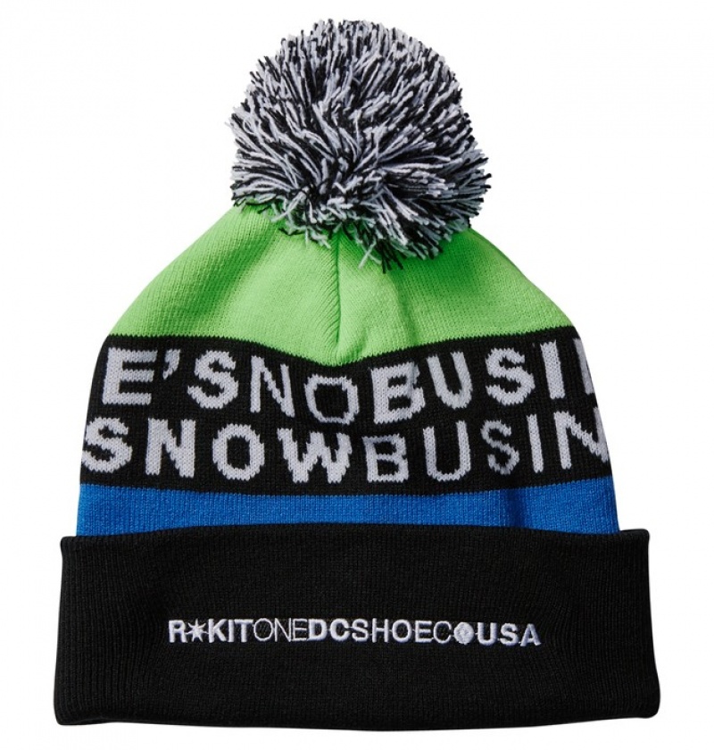 Beanie DC Rokit Chester Pom-Pom Barbati Negrii | HPH7984