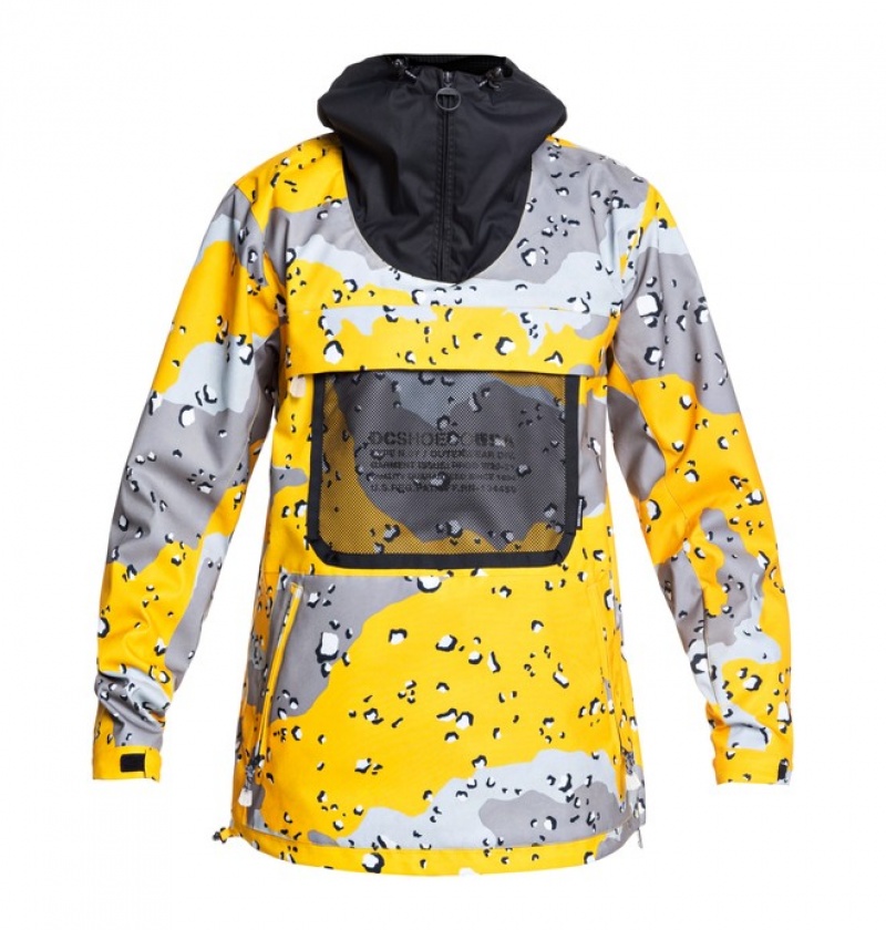 Geaca De Snowboard DC ASAP Shell Anorak Barbati Ciocolata Lămâie Camuflaj | XSM5055