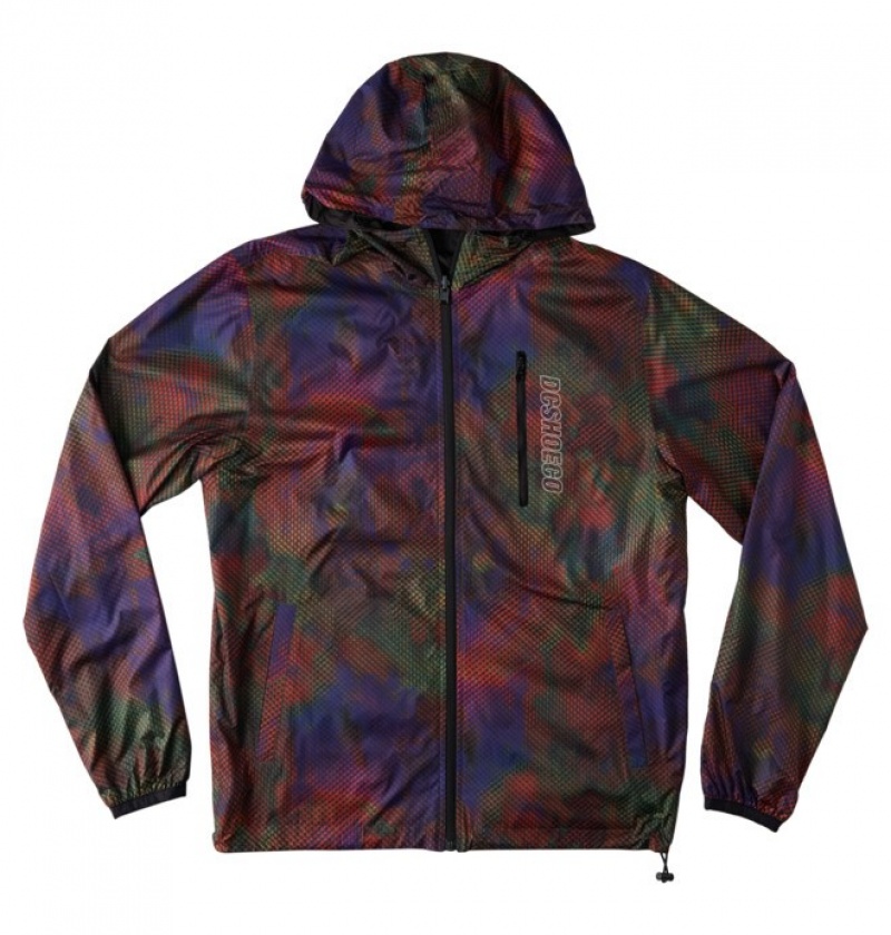 Geci DC Dagup Print Packable Apa-Resistant Windbreaker Barbati Negrii Camuflaj | TMP7363