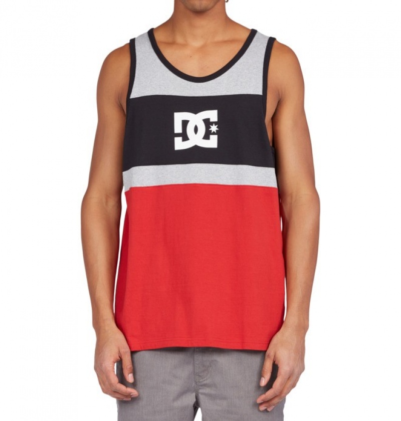 Geci DC Glen End Vest Top Barbati Rosii Gri Negrii | PUZ4740