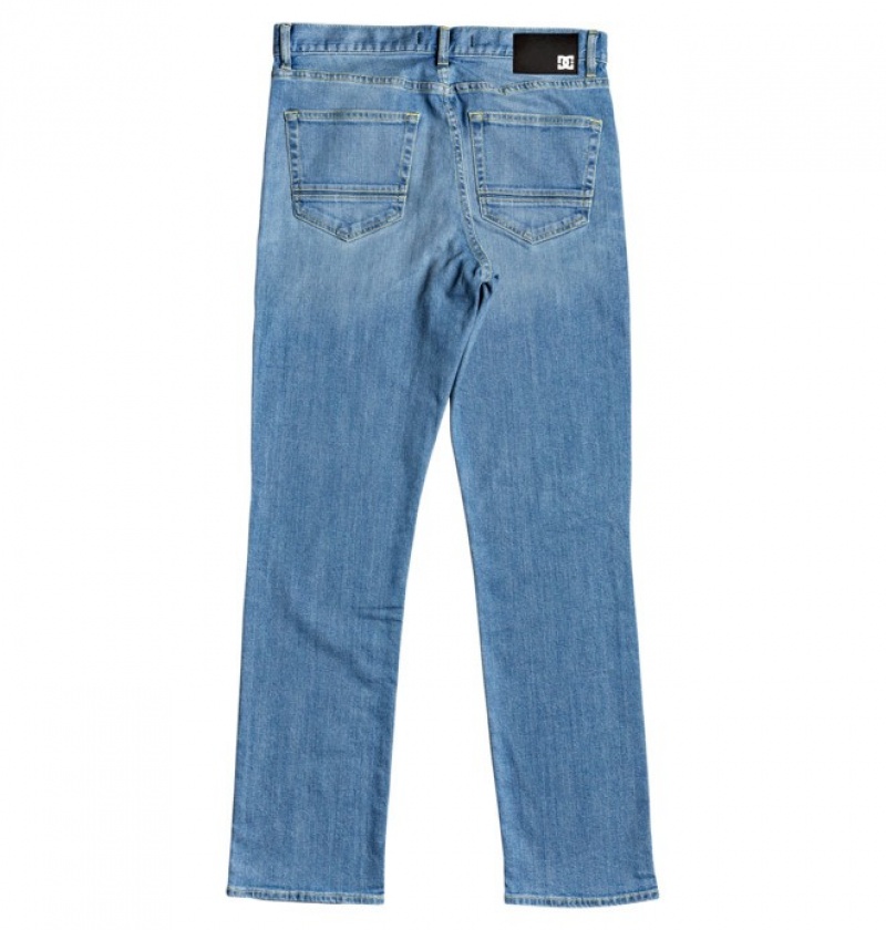 Pantaloni DC Worker Drept Fit Jeans Barbati Indigo Deschis | PKC8163