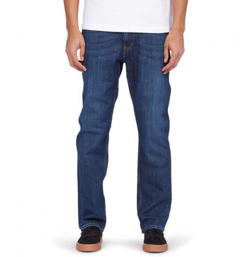 Pantaloni DC Worker Drept Fit Jeans Barbati Albastri | DSF3891