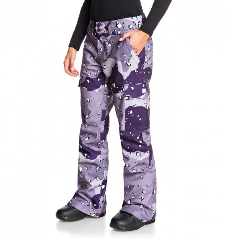 Pantaloni De Snowboard DC Nonchalant Dama Ciocolata Violet Camuflaj | XVZ5974