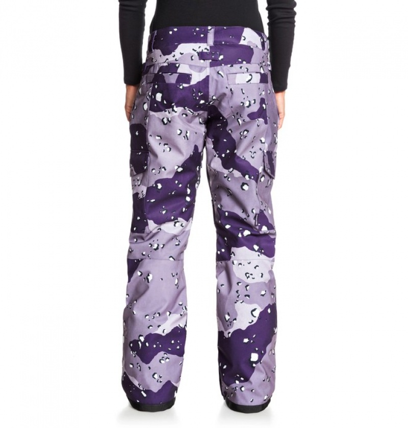 Pantaloni De Snowboard DC Nonchalant Dama Ciocolata Violet Camuflaj | XVZ5974