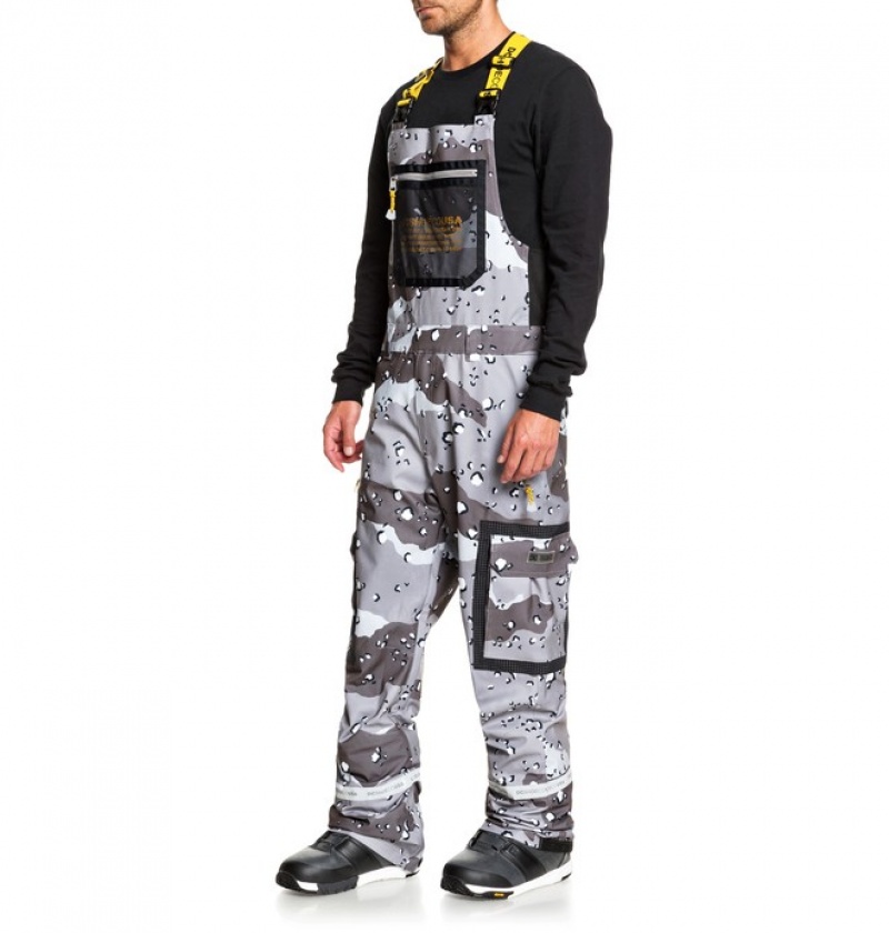 Pantaloni De Snowboard DC Revival Shell Snow Bib Barbati Ciocolata Lămâie Camuflaj | ZUY0948