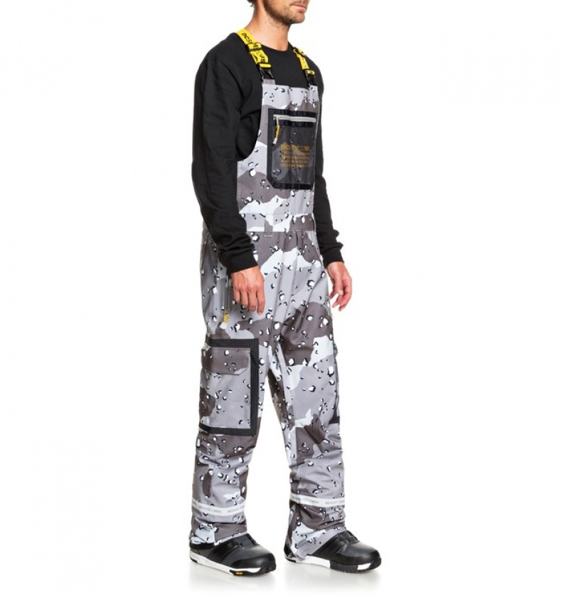 Pantaloni De Snowboard DC Revival Shell Snow Bib Barbati Ciocolata Lămâie Camuflaj | ZUY0948