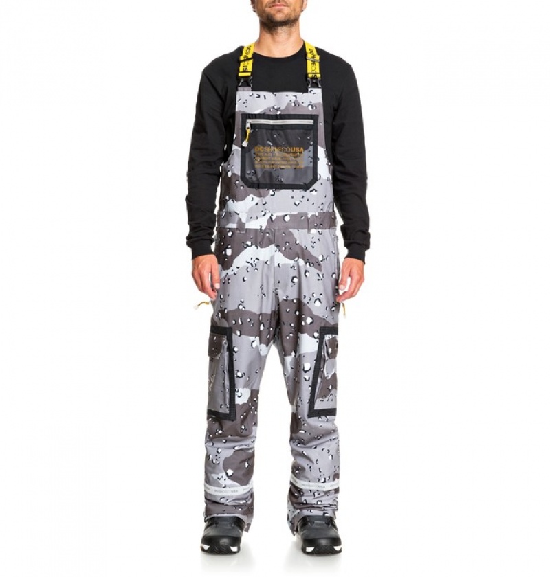 Pantaloni De Snowboard DC Revival Shell Snow Bib Barbati Ciocolata Lămâie Camuflaj | ZUY0948