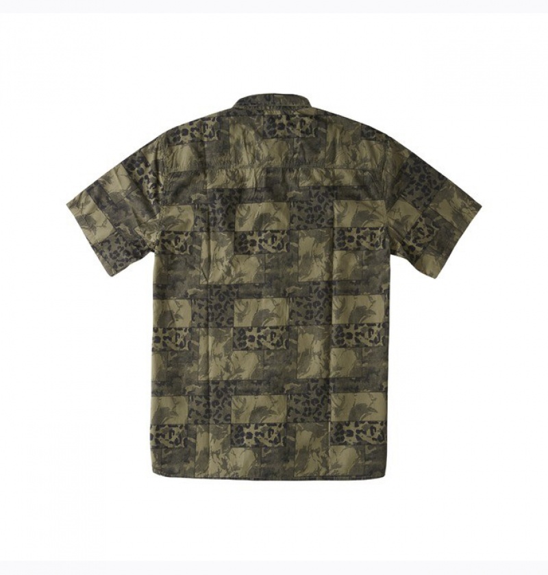 Camasi & Polo DC Tactics Scurte Sleeve Shirt Barbati Verzi Camuflaj | PYC7856