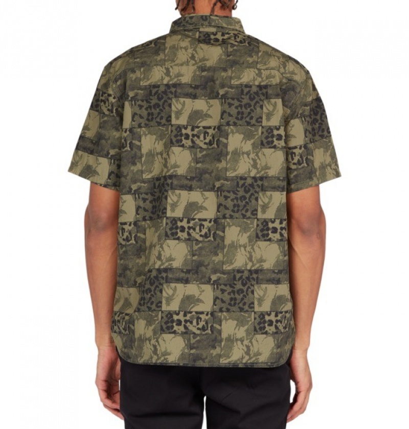 Camasi & Polo DC Tactics Scurte Sleeve Shirt Barbati Verzi Camuflaj | PYC7856