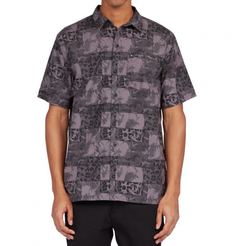 Camasi & Polo DC Tactics Scurte Sleeve Shirt Barbati Gri Camuflaj | IYK9268