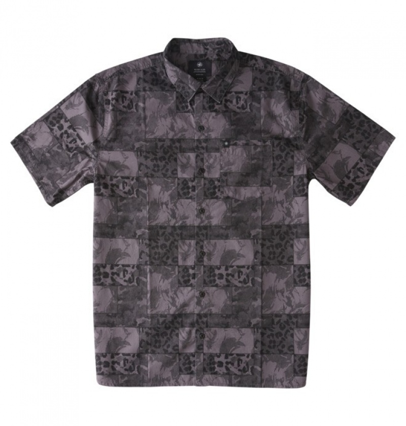 Camasi & Polo DC Tactics Scurte Sleeve Shirt Barbati Gri Camuflaj | IYK9268