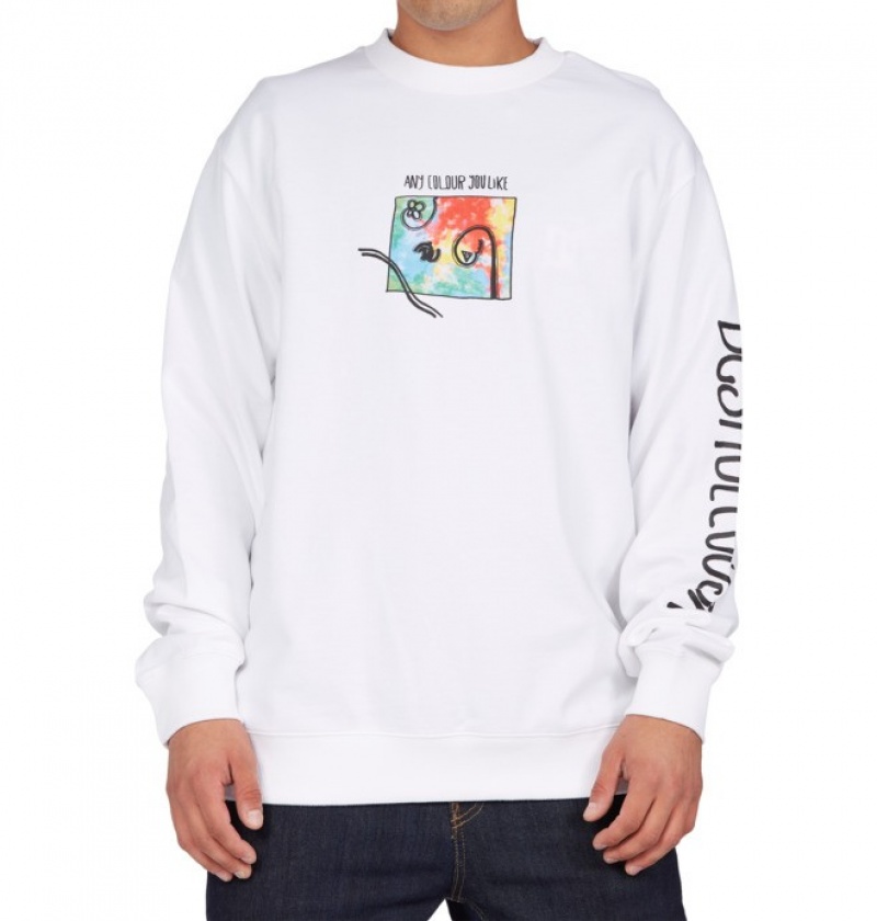 Pulovere & Hanorace DC Evan Smith Any Color Crew Neck Sweatshirt Barbati Albi | AJJ4076